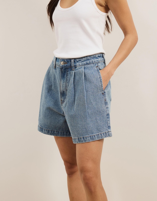 Atmos&Here - Devon Pleated Denim Shorts