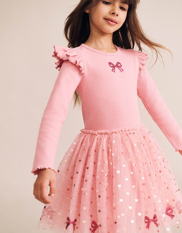 Huxbaby - Sequin Bow Tulle Dress - Babies-Kids