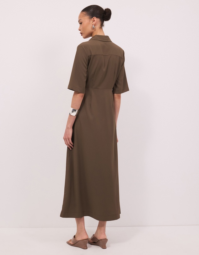 Calli - Sloane Side Tie Detail Midi Shirt Dress