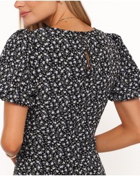 Petal & Pup - Gemima Maxi Dress - Black Ditsy Floral
