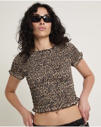 Insight - Leopard Shirred Top