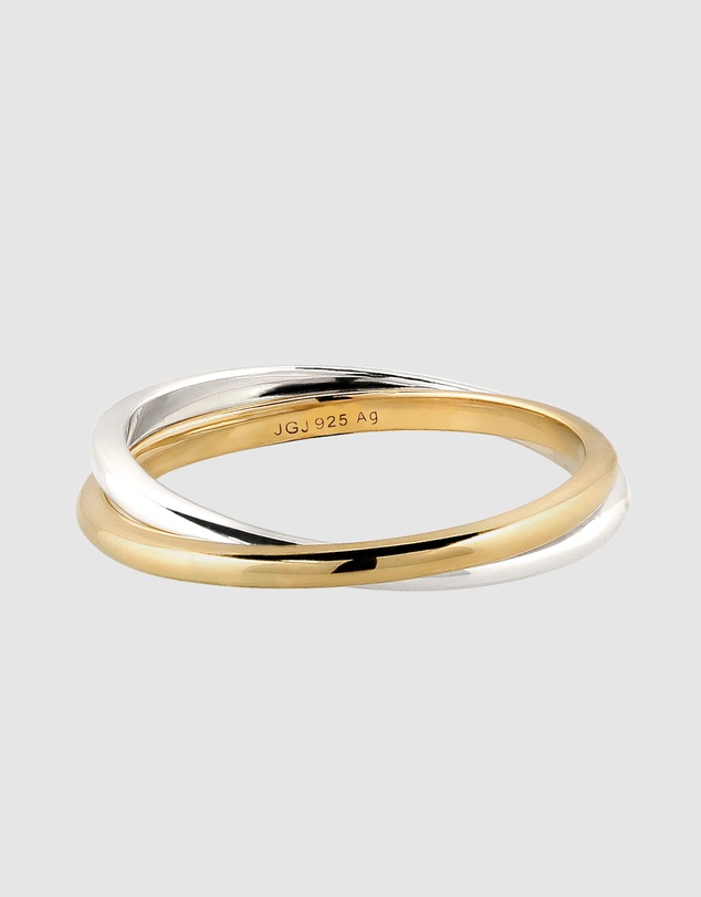 Elli Jewelry - Ring Duo 925 Sterling Silver Gold-Plated
