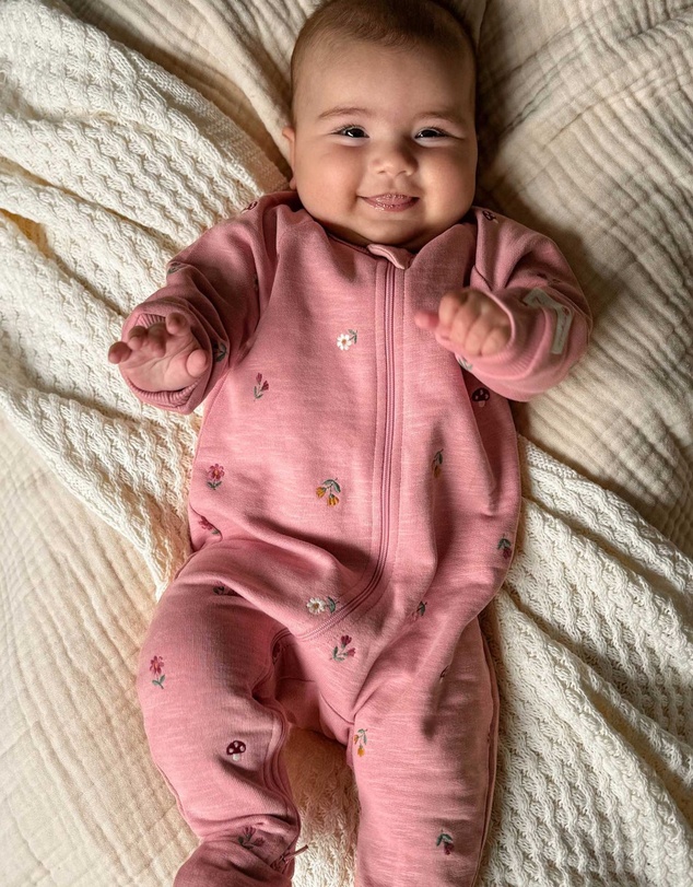 Purebaby - Embroidered Fleece Growsuit -Kids-Babies