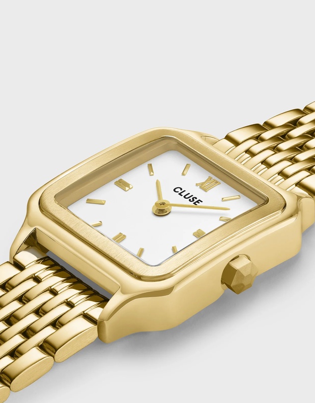 Cluse - Gracieuse Petite Gold Link & White Epoxy Bracelet Gift Set