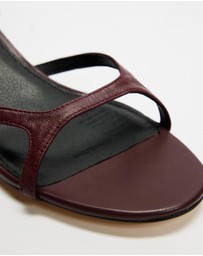 Atmos&Here - Aria Kitten Heel Strappy Leather Sandals