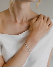 The White Collection - Sidney Bracelet - Baguette Silver Tennis Bracelet