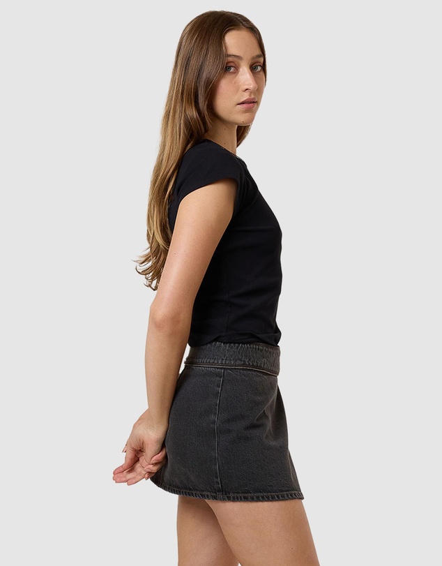 Thrills - Night Shift Wrap Mini Skirt
