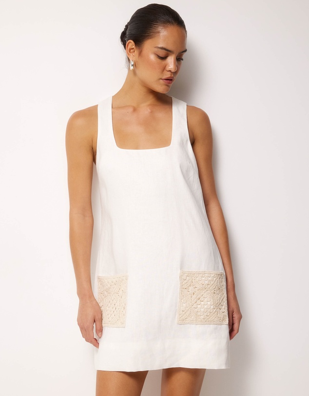 AERE - Mariella Linen Mini Dress