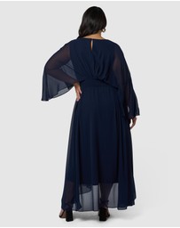 Pink Dusk by Curve Project - Electric Chemistry Cape Maxi Dress