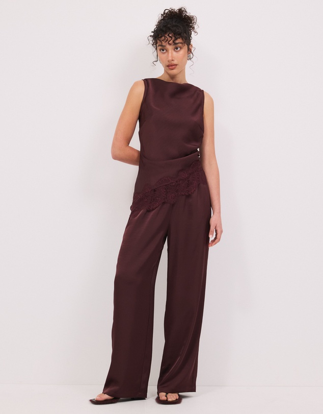 Calli - Lottie Satin Elastic Waist Pants
