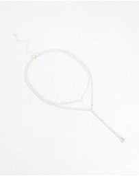 Lovisa - Silver Cubic Zirconia V Necklace