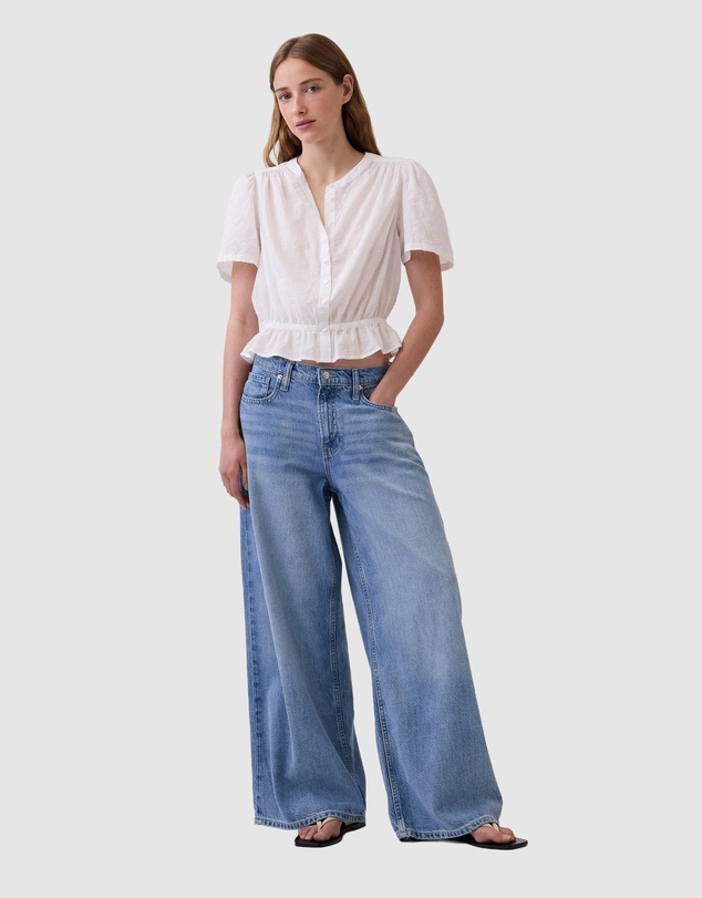 GAP - Short Sleeve Femme Button Front Fashion Shirt