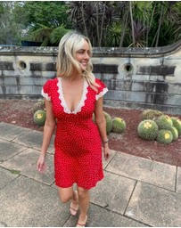 Esther & Co - Firenze Dress - Red Polka