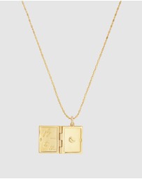 Wanderlust + Co - Fly Me To The Moon Gold Locket Necklace