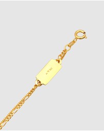 Kuzzoi - ICONIC EXCLUSIVE - Necklace Men Layer Pendant Plate Figaro in 925 sterling silver gold plated