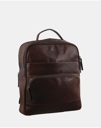 Pierre Cardin - Pierre Cardin Rustic Leather Business Backpack/Computer Bag
