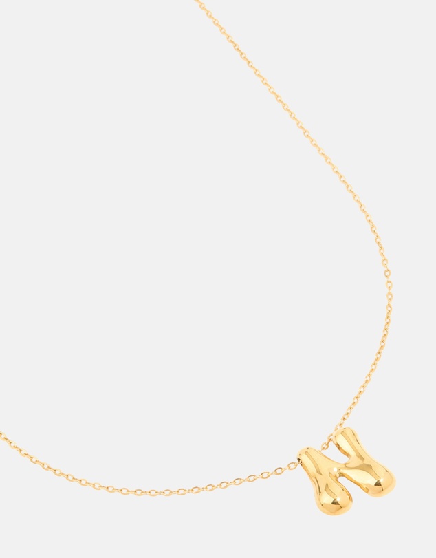 Lovisa - Waterproof Gold Plated Stainless Steel Large Bubble Letter N Necklace