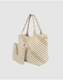 Chuchka - Woven Neoprene Coco Large Tote Beige