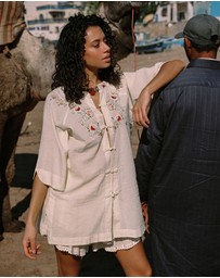 KINGA CSILLA - Reka Embroidered Berry Shirt