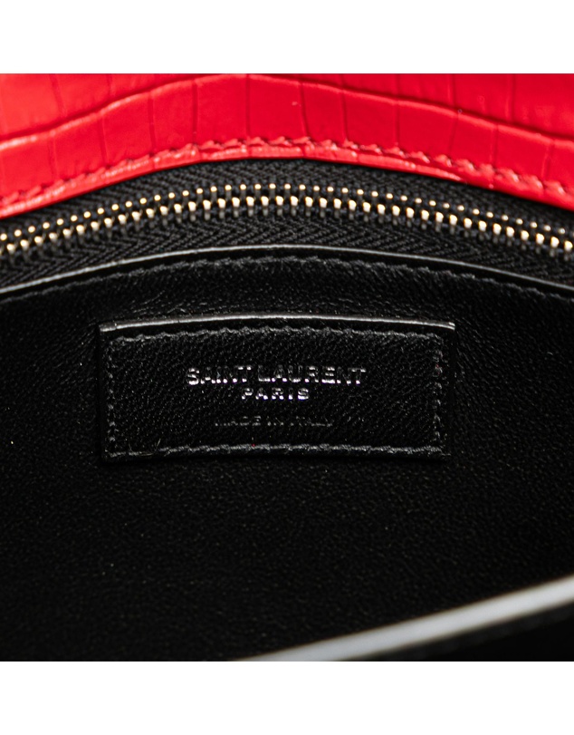 Pre-Loved by Azura Reborn - Pre-Loved Croc Embossed Leather Monogram Cassandra Clasp Bag