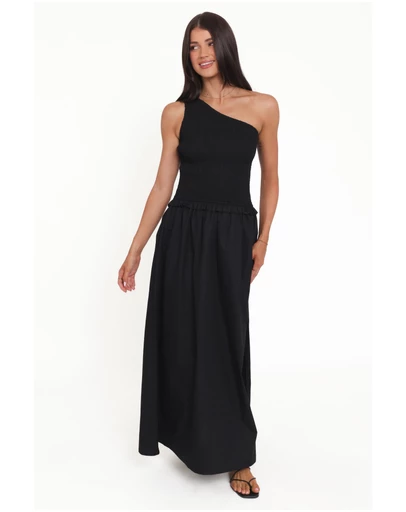 Petal & Pup - Myla One Shoulder Maxi Dress - Black