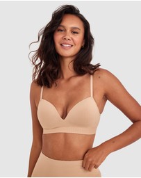 Bras N Things - Base Layers Plunge Wirefree Bra - Nude 2