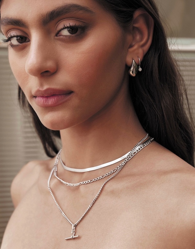 Arms Of Eve - Marcella Double Stack Silver Necklace