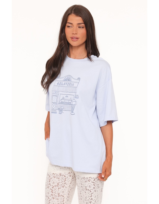 Petal & Pup - Carmen Graphic Tee - Baby Blue