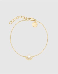 Rosefield - Modern Pearl Circle Gold-Tone Bracelet