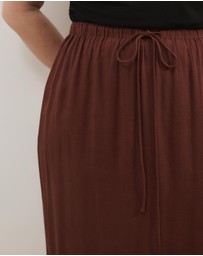 Atmos&Here Curvy - Tenley Linen Blend Midi Skirt