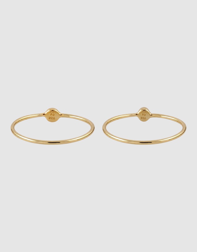 Elli Jewelry - Crystal Ring Set in Gold-Plated 925 Silver