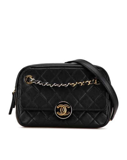 Pre-Loved by Azura Reborn - Pre-Loved CC Quilted Lambskin Chain Camera Bag