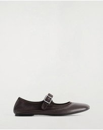 COS - Square Toe Buckled Ballet Flats