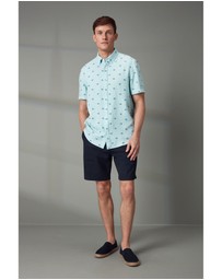 NEXT - Linen Blend Printed Short Sleeve Shirt