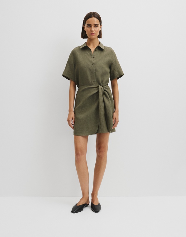 Country Road - Organically Grown Linen Mini Linen Shirt Dress