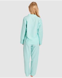 Sant And Abel - Women's Hepburn Gingham Mint Long PJ Set