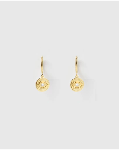 Arms Of Eve - Protective Eye Gold Hoop Huggies