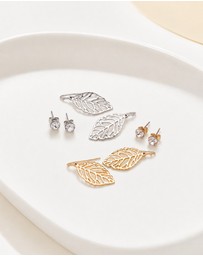 Mestige - Flourish Earrings Set - Silver Plated