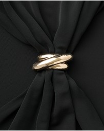M.N.G - Draped Dress With Metallic Detail