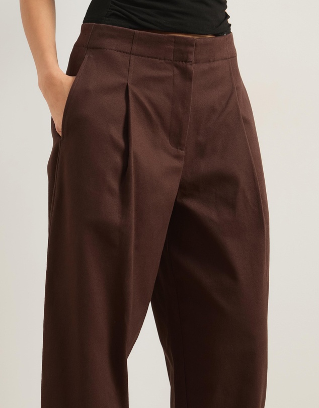 Atmos&Here - Barrel Leg Cotton Twill Pants