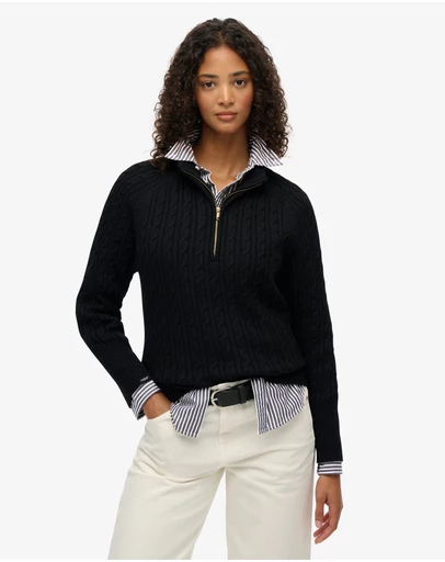 Superdry - Brushed Cable Half Zip Knit