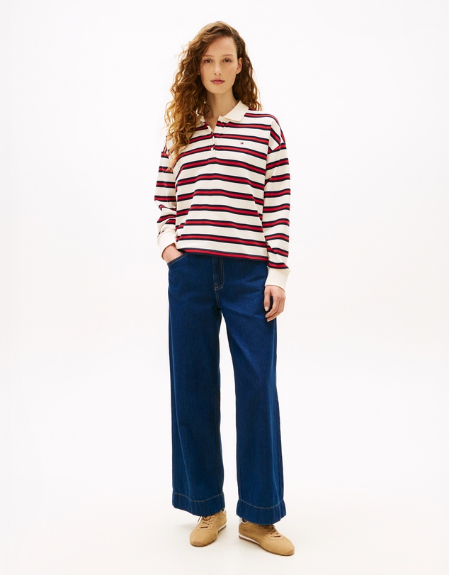 Tommy Hilfiger - 1985 Relaxed Fit Stripe LS Polo Shirt