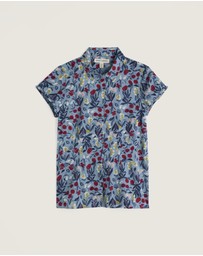 Seasalt - Seasalt Cornwall Blue Rushmaker Short Sleeve Shirt