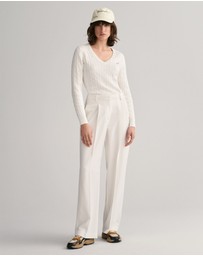 Gant - Stretch Cotton Cable V-Neck Knit
