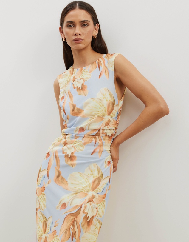 Atmos&Here - Priya Sleeveless Mesh Maxi Dress