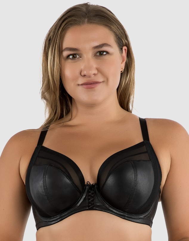 Parfait - Stevie Faux Leather Unlined Wired Full Bust Bra
