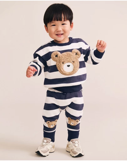 Huxbaby - Furry Huxbear Stripe Sweatshirt - Babies-Kids