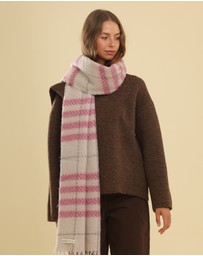 Morgan & Taylor - Hallie Scarf in Pink & Beige Check
