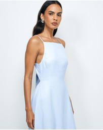 AERE - Donella Tie Back Midi Dress