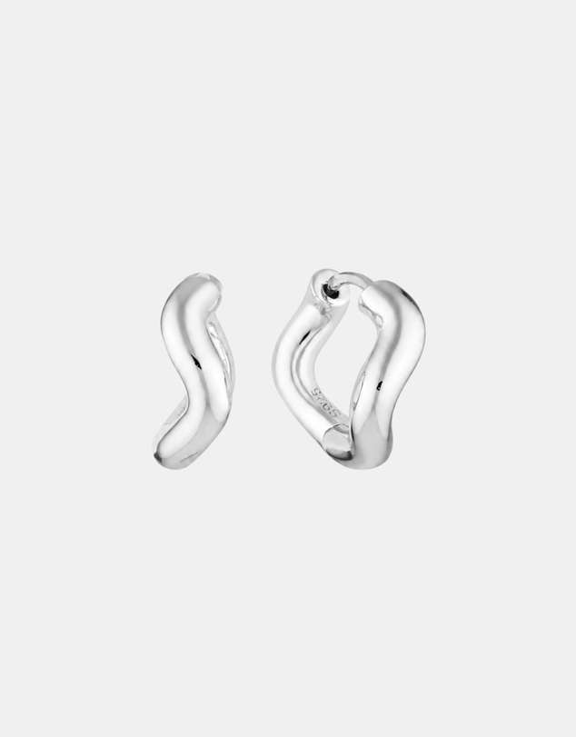 Luna Rae - Sterling Silver - Small Waved Hoops